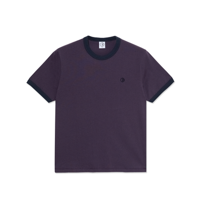 Polar Ringer Tee: Dark Violet/Navy