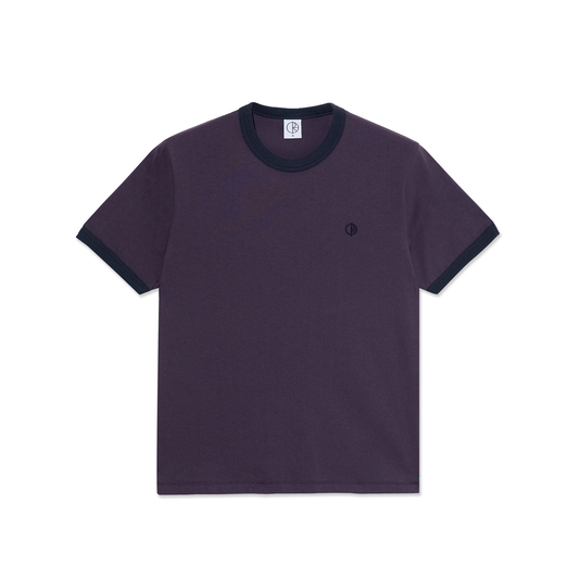 Polar Ringer Tee: Dark Violet/Navy