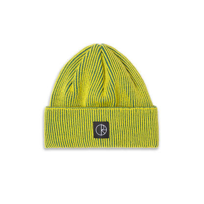 Polar Lines Merino Beanie: Chartreuse/Army Green