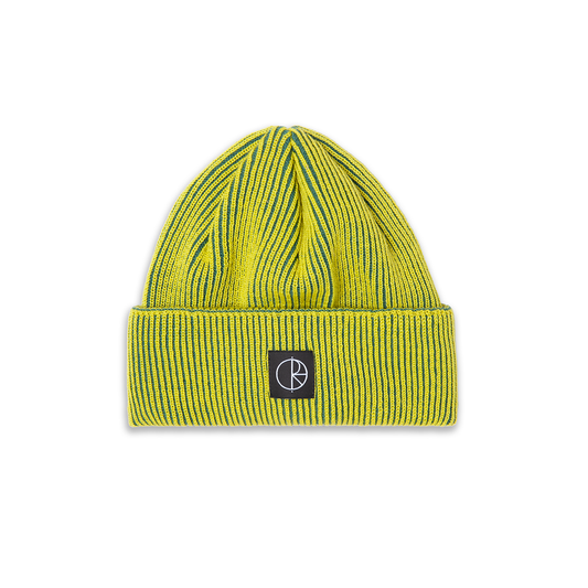 Polar Lines Merino Beanie: Chartreuse/Army Green