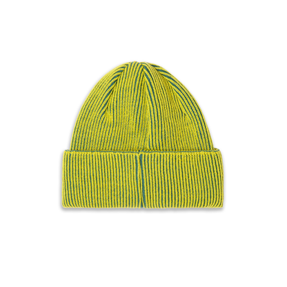 Polar Lines Merino Beanie: Chartreuse/Army Green