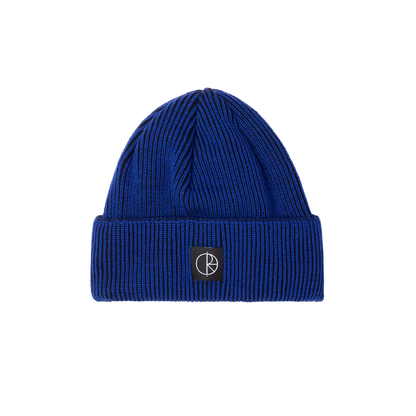 Polar Lines Merino Beanie: Egyptian Blue/Black