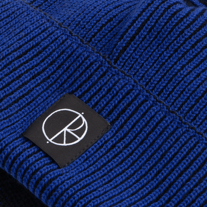 Polar Lines Merino Beanie: Egyptian Blue/Black