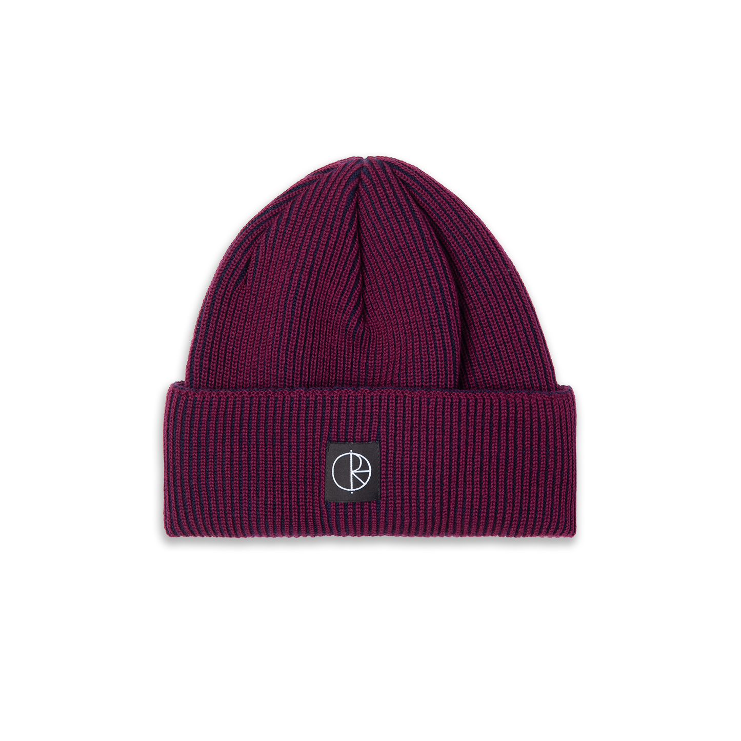 Polar Lines Merino Beanie: Wine/Navy
