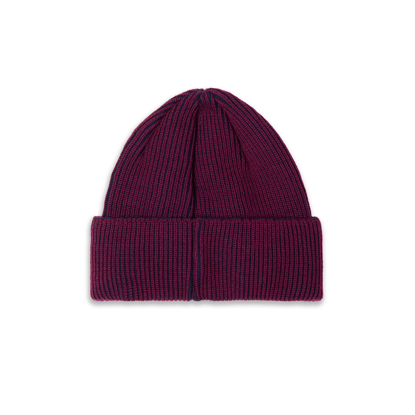 Polar Lines Merino Beanie: Wine/Navy