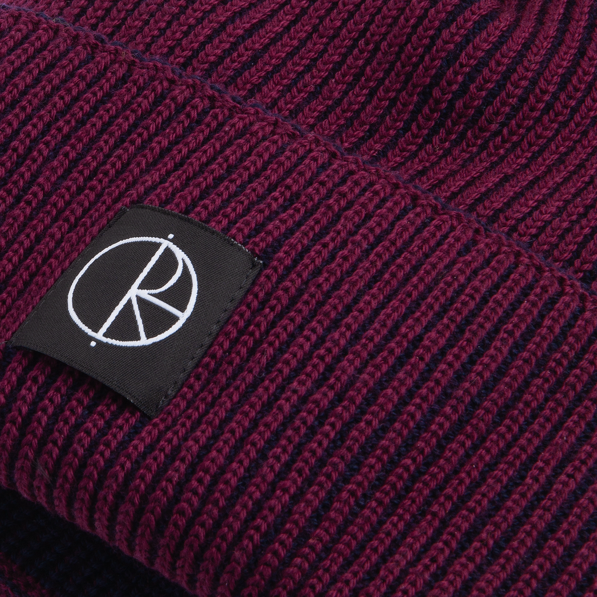 Polar Lines Merino Beanie: Wine/Navy