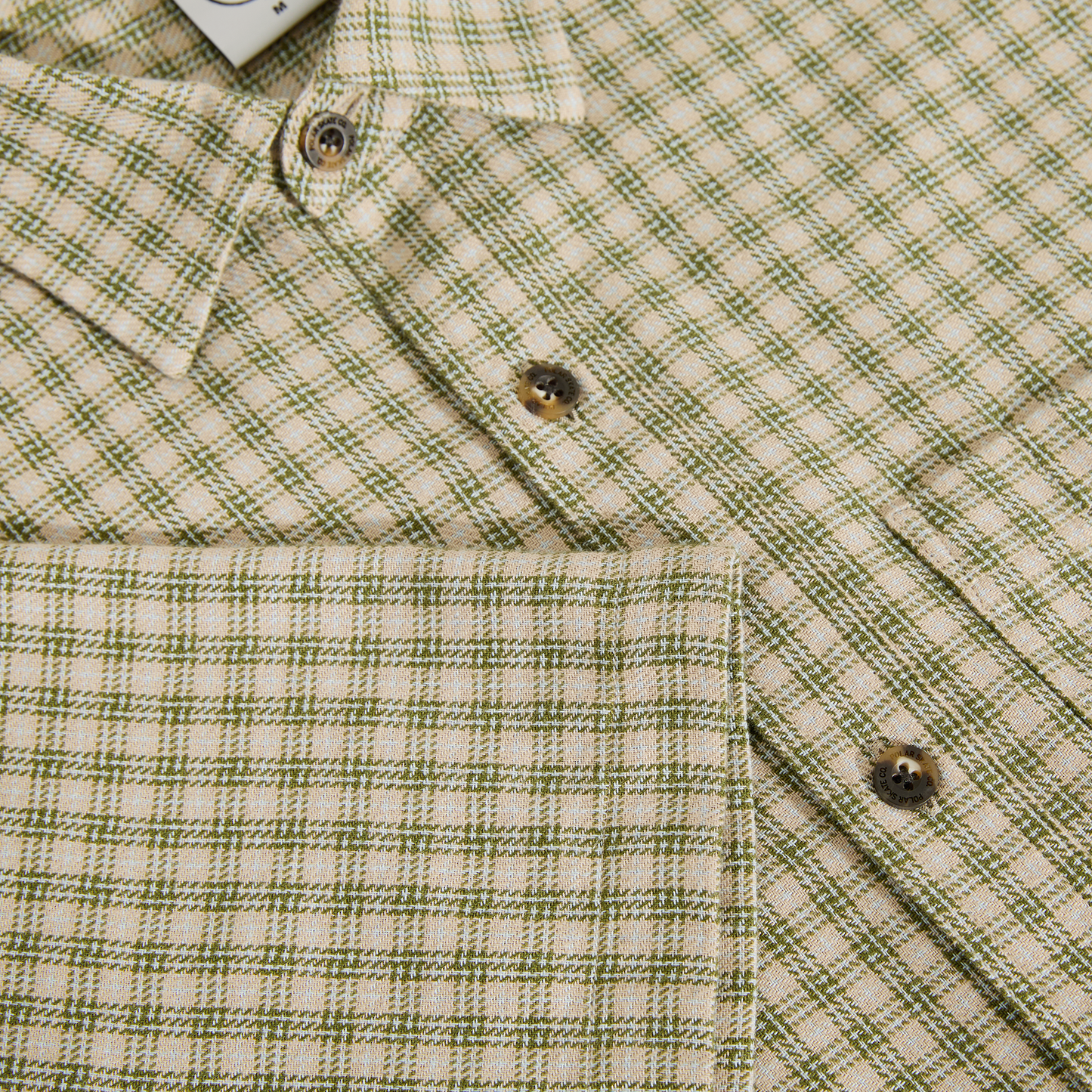 Polar Mitchell Shirt: Beige/Green