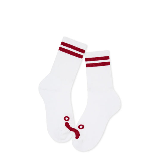 Polar Happy Sad Socks: White/Red