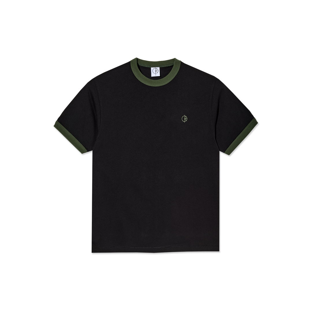 Polar Ringer Tee: Black/Uniform Green