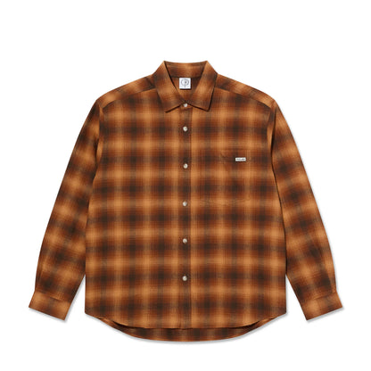 Polar Mitchell LS Shirt: Shadow Check Caramel