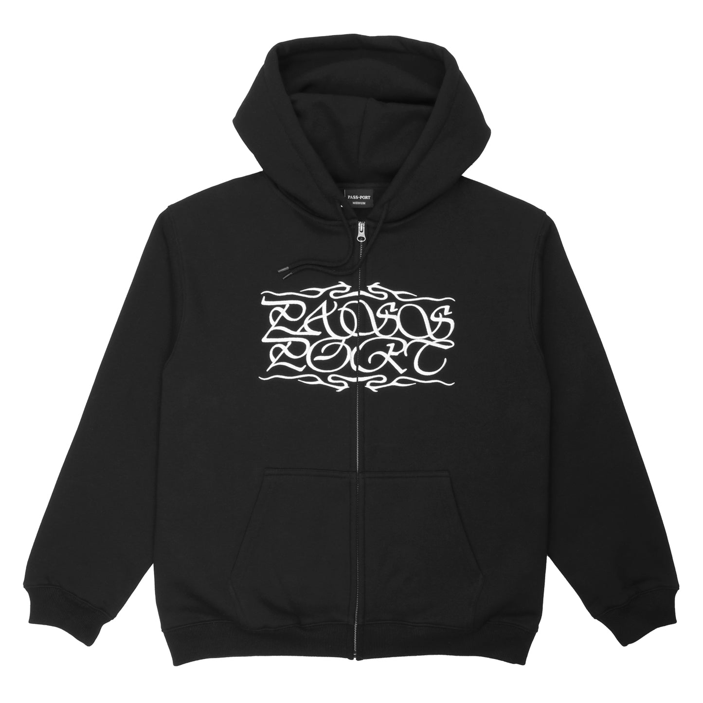 Pass-Port Calligraphy Zip Hood Black
