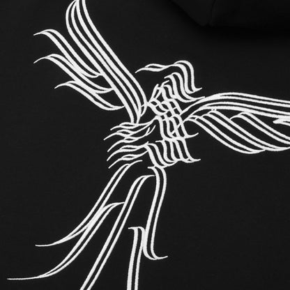Pass-Port Calligraphy Zip Hood Black