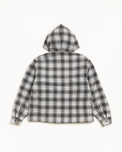 Plaid shirt with hood on a white background