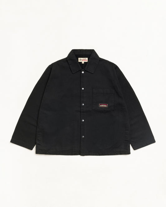Stüssy Canvas Work Overshirt: Black