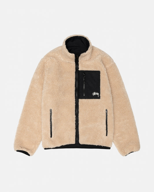 Stüssy Sherpa Reversible Jacket: Beige