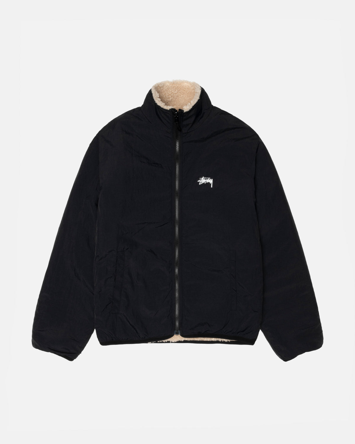 Stüssy Sherpa Reversible Jacket: Beige