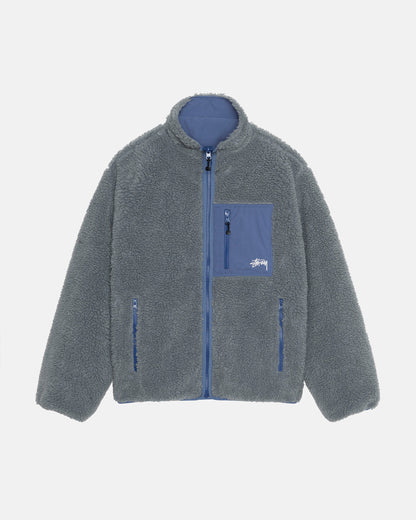 Stüssy Sherpa Reversible Jacket: Bluestone