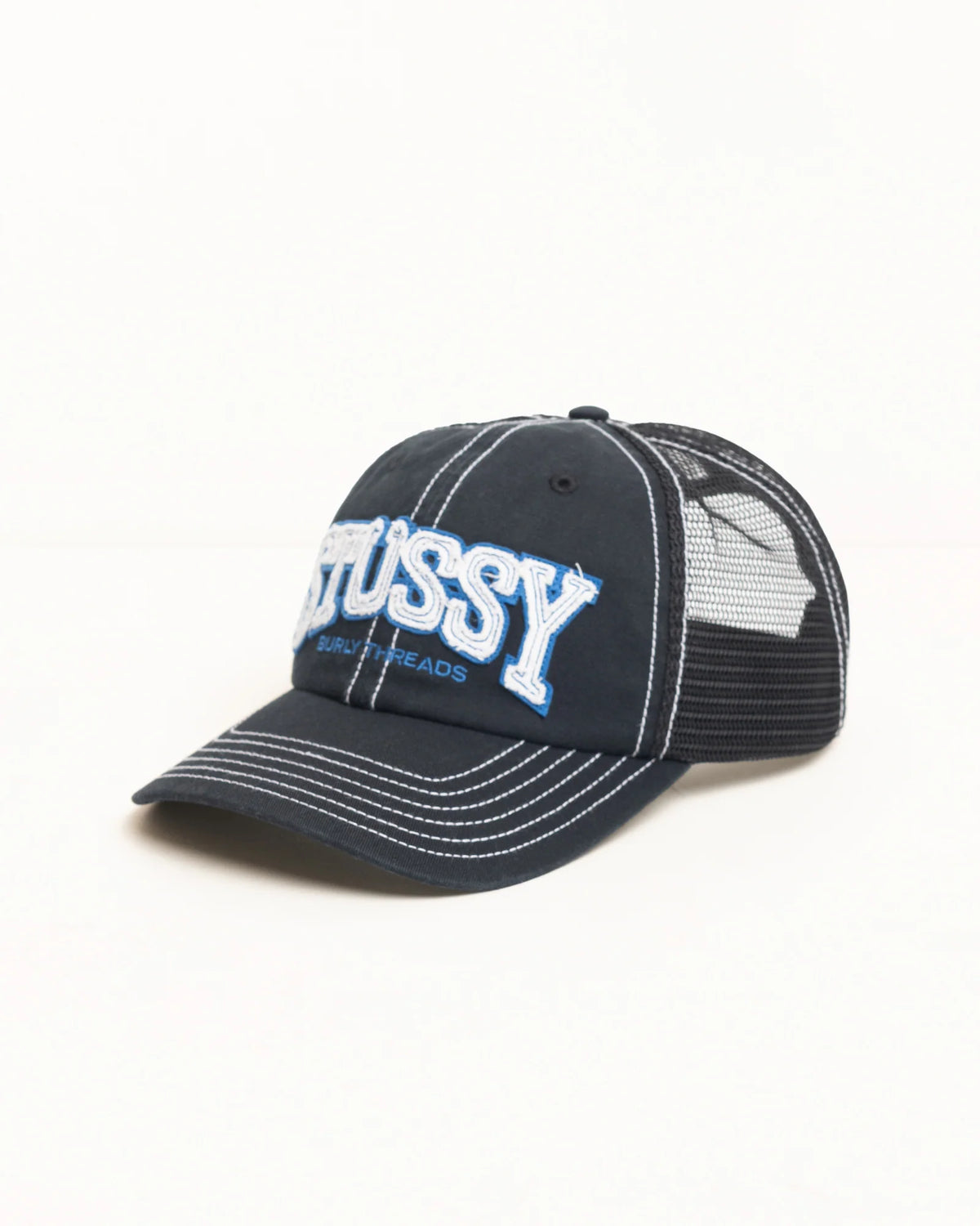 Stüssy Burly Threads Trucker Cap: Black