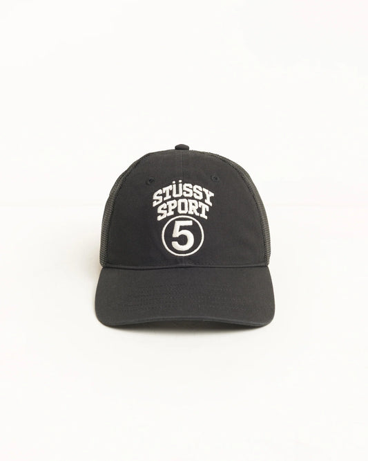 Stüssy Sport 5 Trucker Hat: Black
