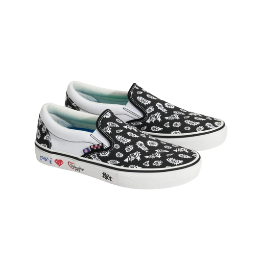 PunkAndYo X Vans Skate Slip On Black/White