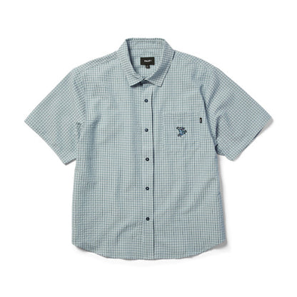 Huf Stuck On You S/S Plaid Shirt Ice Blue