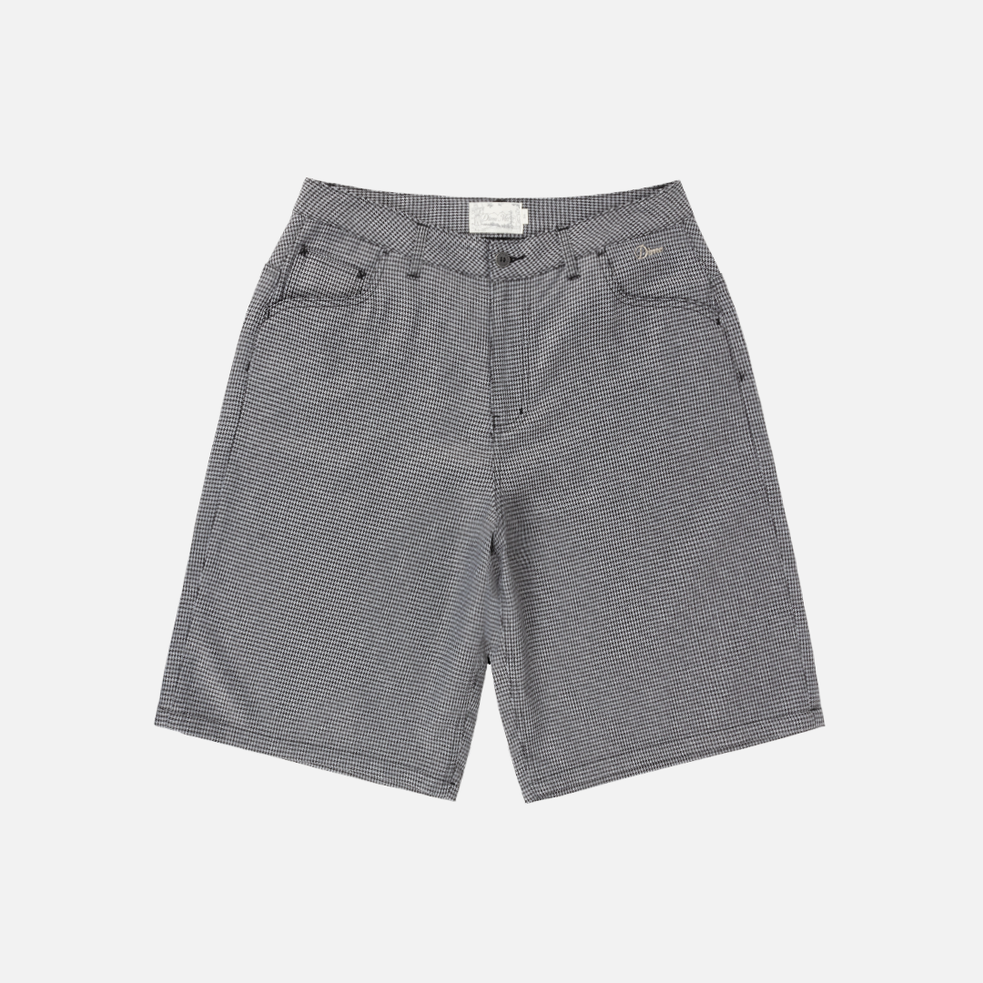 Dime Baggy Houndstooth Shorts Gray