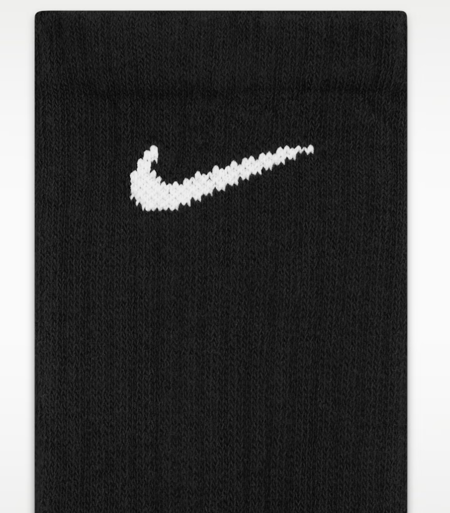 Nike Everyday Cushioned Training Crew Socks: 6 Pair Black