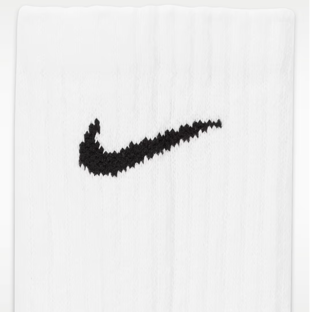 Nike Everyday Cushioned Training Crew Socks: 6 Pair White