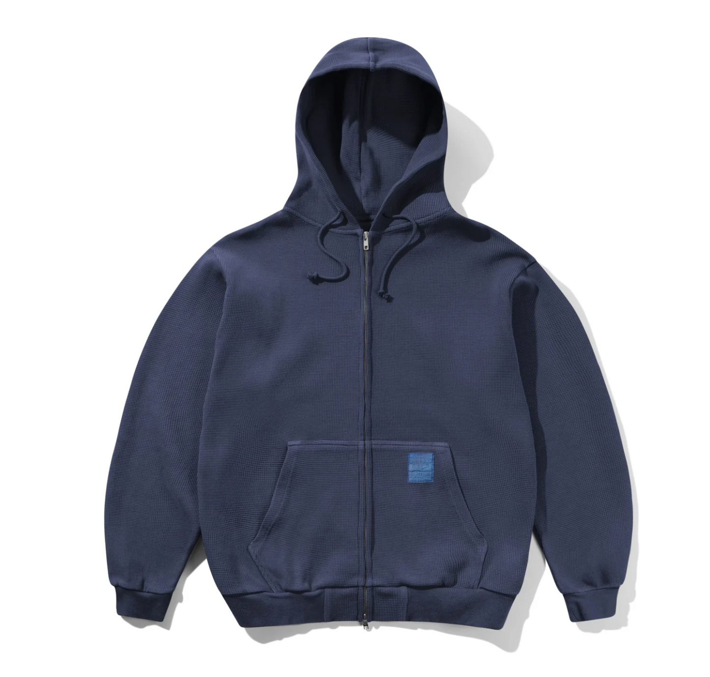 Butter Waffle Zip-Thru Hood Navy Overdye