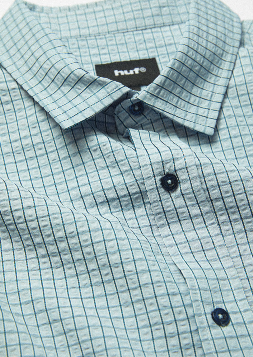 Huf Stuck On You S/S Plaid Shirt Ice Blue