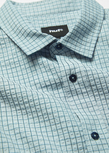 Huf Stuck On You S/S Plaid Shirt Ice Blue