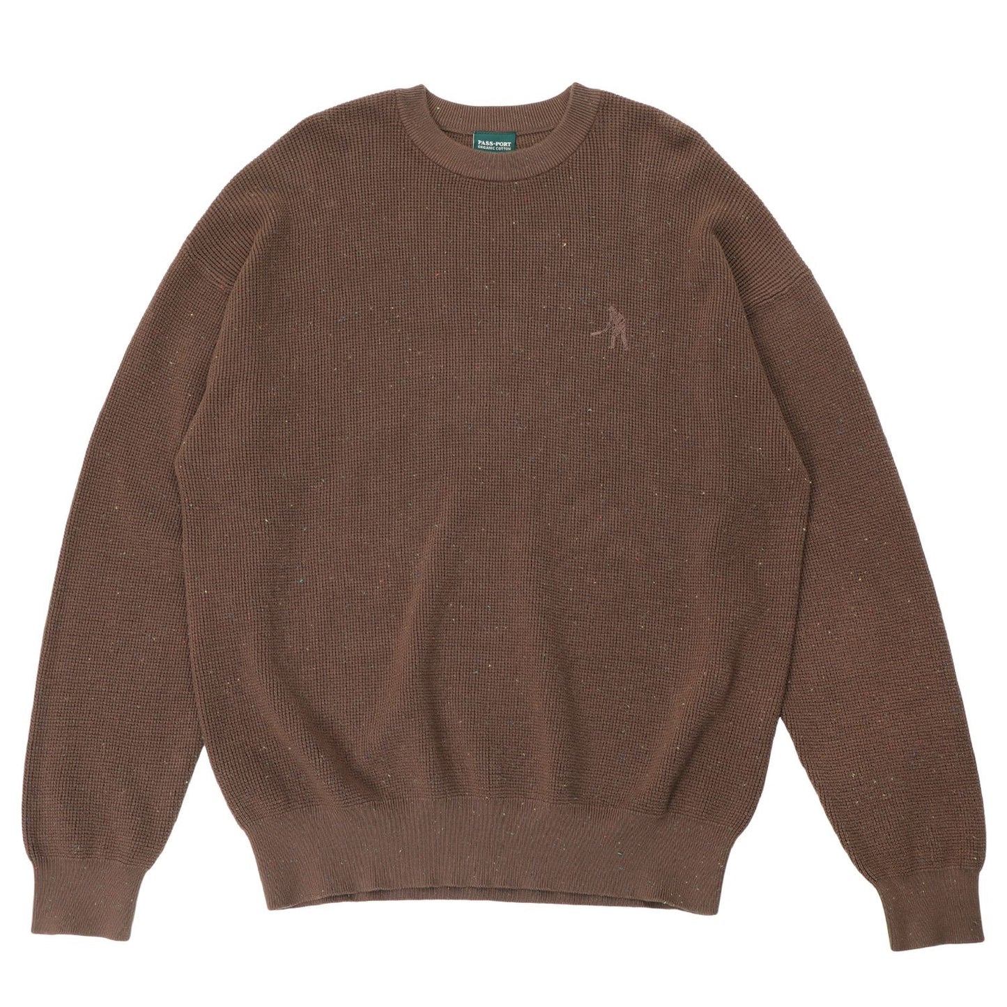 Pass-Port Speckled Knit Sweater Brown
