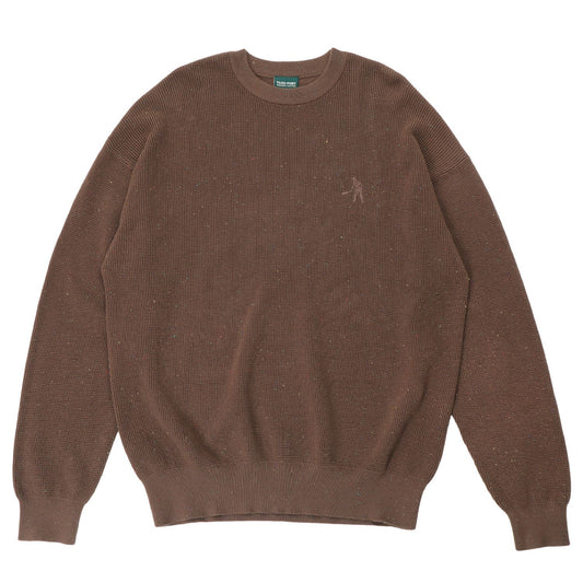 Pass-Port Speckled Knit Sweater Brown
