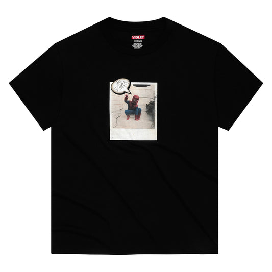 Violet Spiderman Polaroid Tee Black