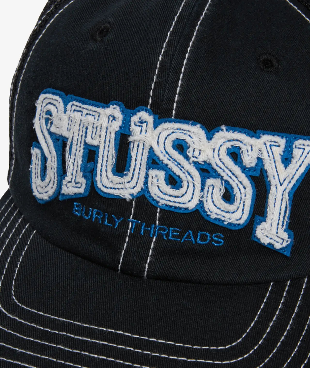 Stüssy Mid Burly Threads Trucker Hat Black