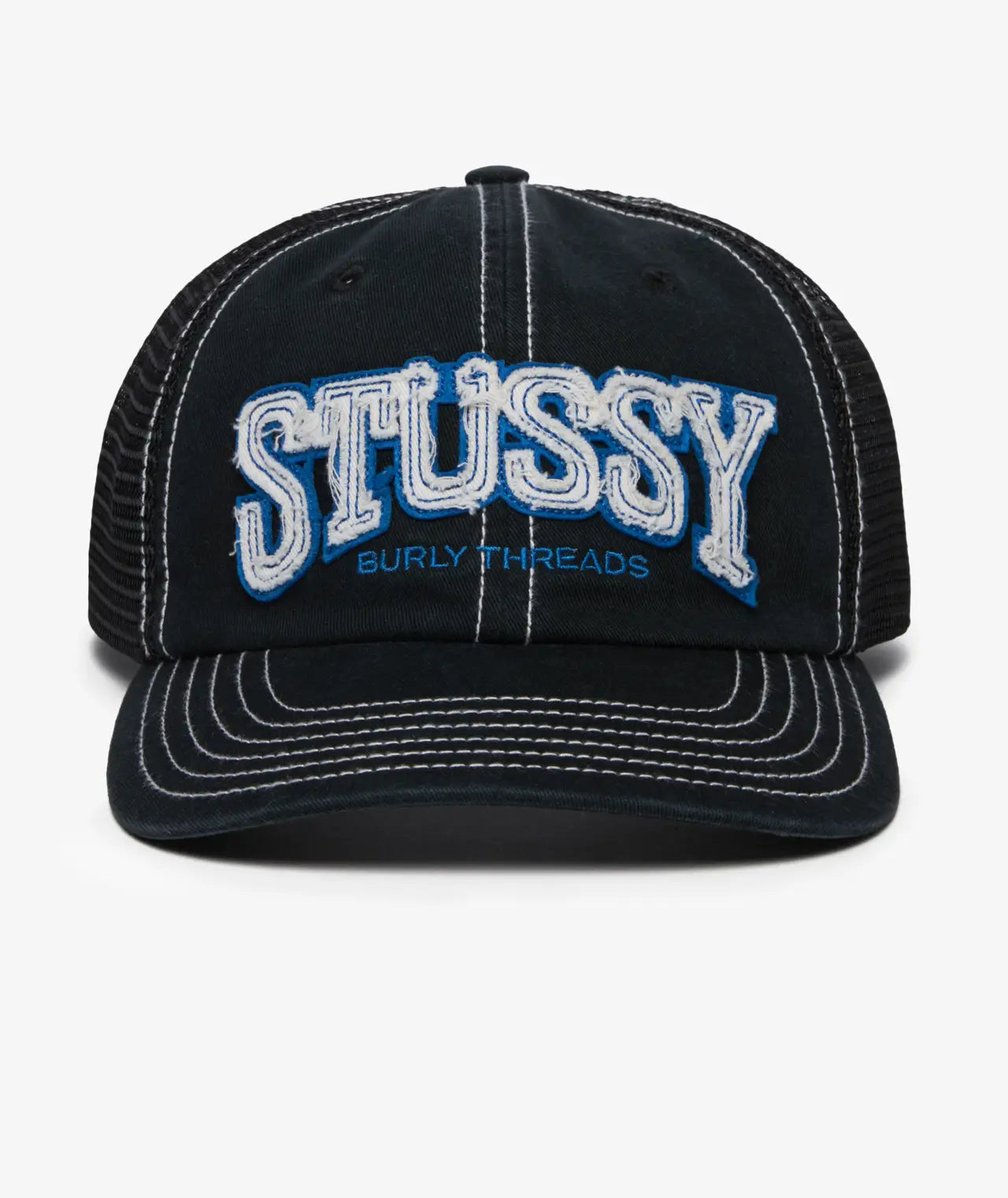 Stüssy Mid Burly Threads Trucker Hat Black
