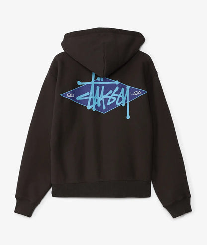 Stüssy Basic Diamond Zip Hood Black