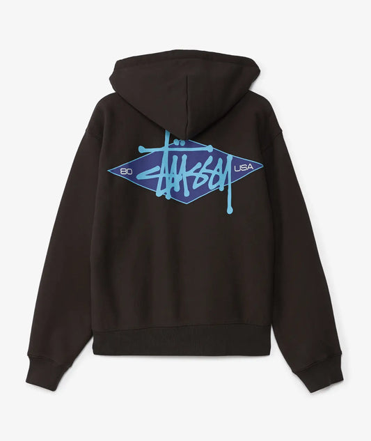 Stüssy Basic Diamond Zip Hood Black