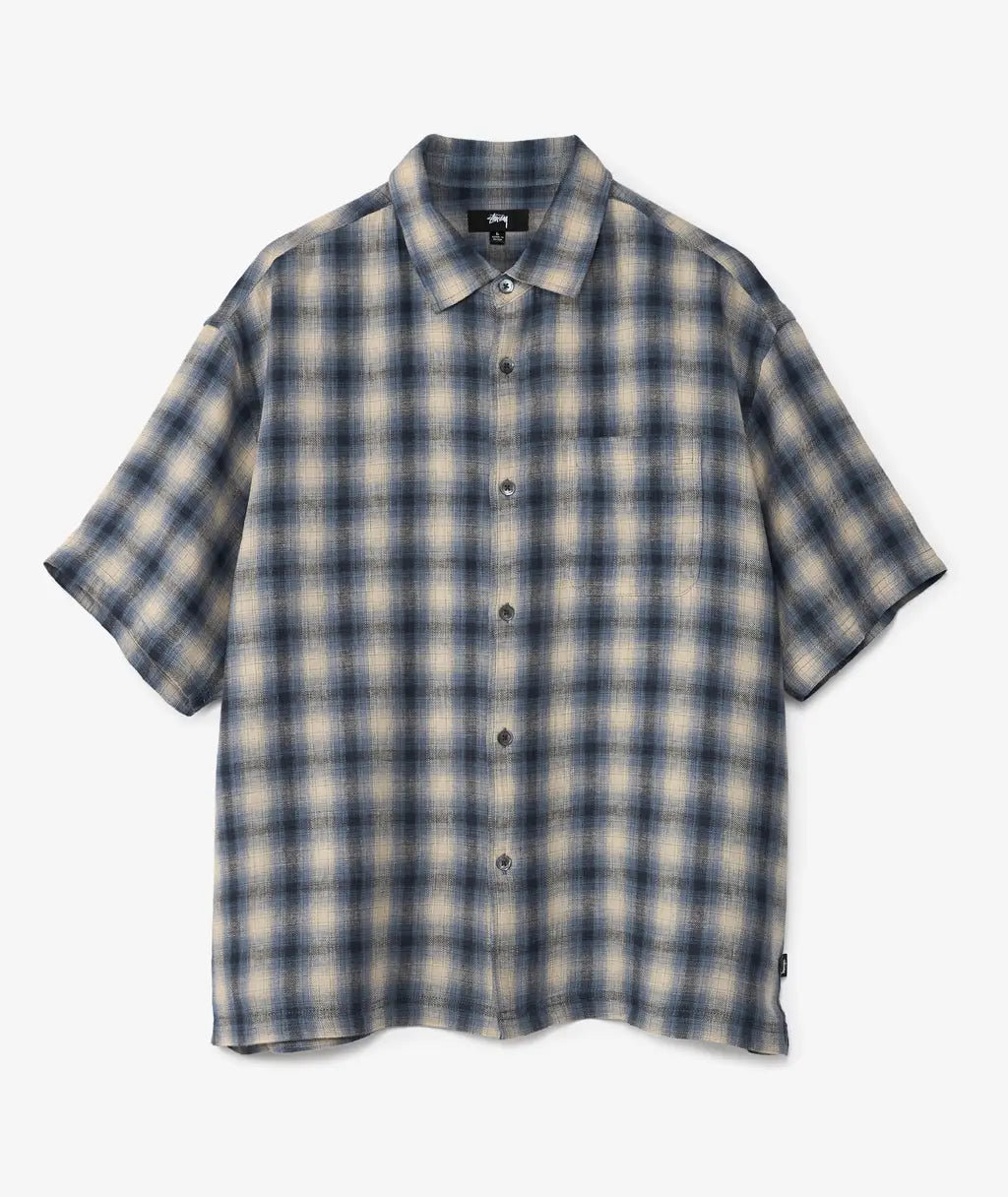 Stüssy Liam Short Sleeve Plaid Shirt Blue