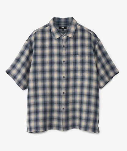 Stüssy Liam Short Sleeve Plaid Shirt Blue
