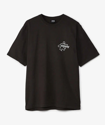 Stüssy Surf Size Pig. Dyed Tee: Faded Black