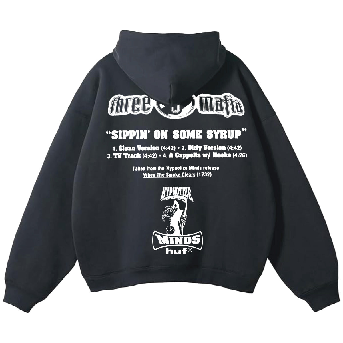 Huf X Three 6 Mafia Heavyweight Hoodie Black