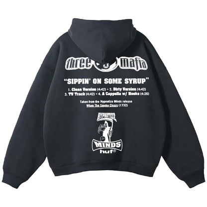 Huf X Three 6 Mafia Heavyweight Hoodie Black