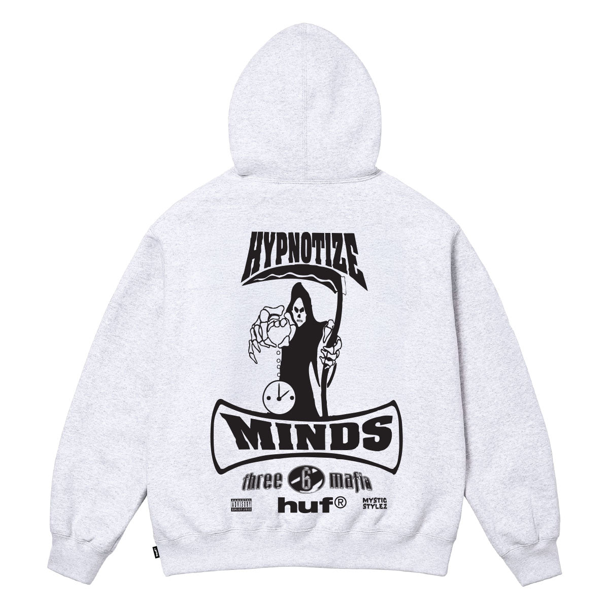 Huf X Three 6 Mafia Memphis Hoodie Heather Grey