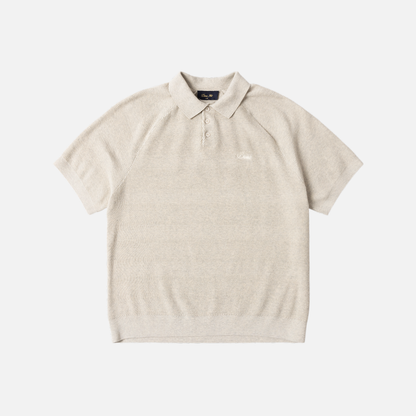 Dime Cable Knit Polo Oatmeal