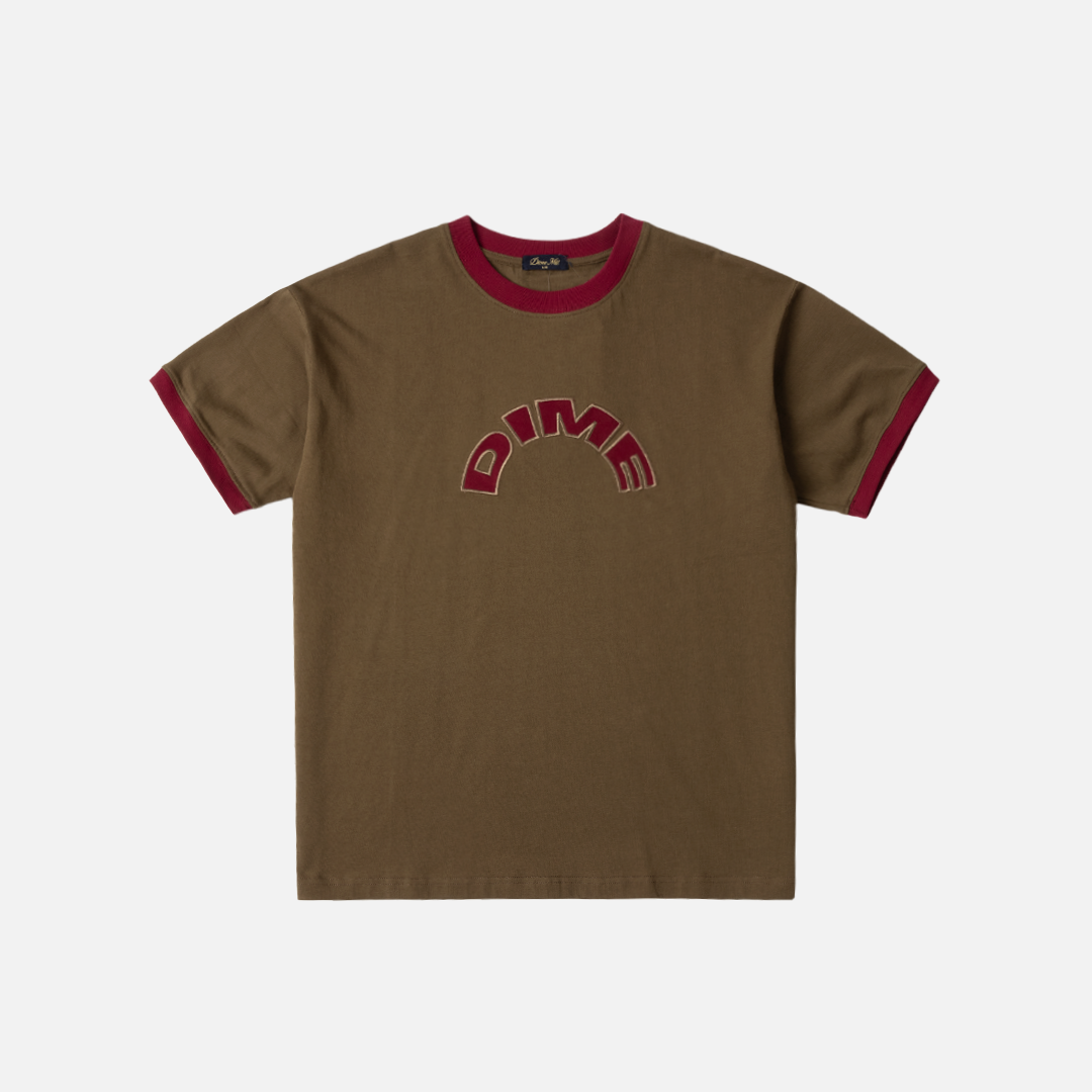 Dime Arch Ringer Tee Brown