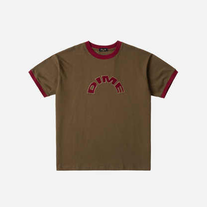 Dime Arch Ringer Tee Brown