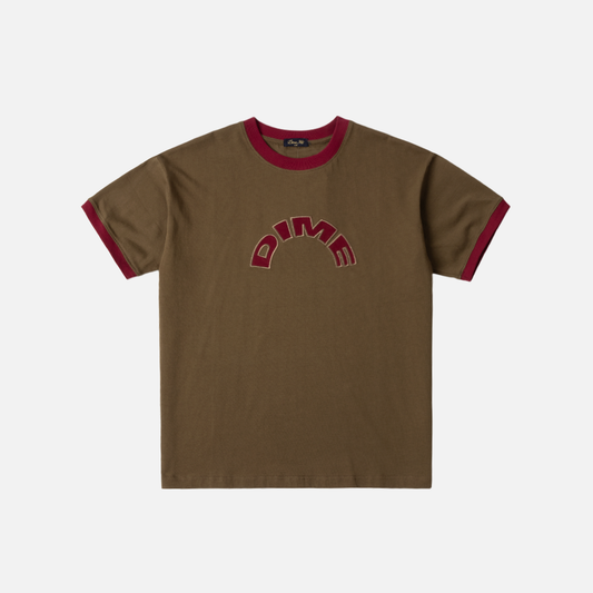 Dime Arch Ringer Tee Brown