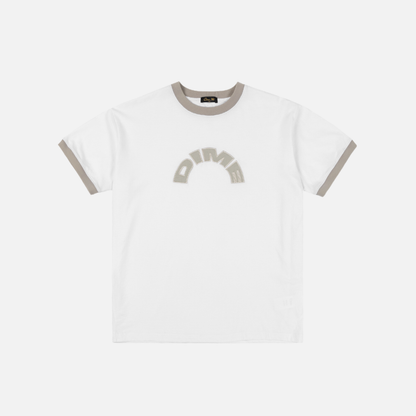 Dime Arch Ringer Tee White