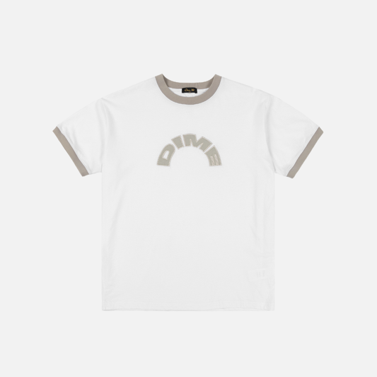 Dime Arch Ringer Tee White